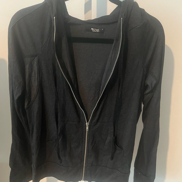 NWT/ Michael Lauren / Black Small zip hoodie - Picture 1 of 3
